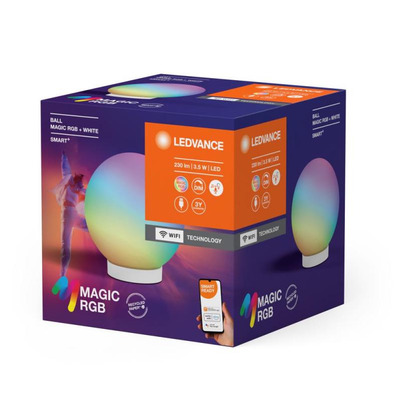 LEDVANCE WiFi Smart+ WiFi Tischleuchte Ball Magic Mini RGBW USB 20cm